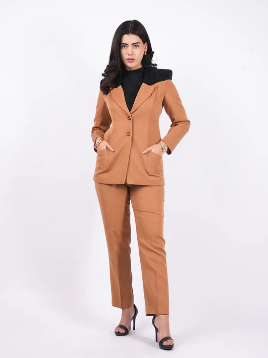 Exude Power Play Blazer set with tapered straight pants