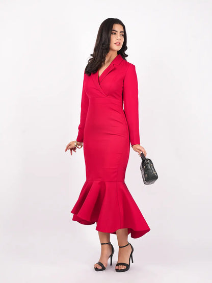 Exude Marina Trumpet Midi Dress Dresses