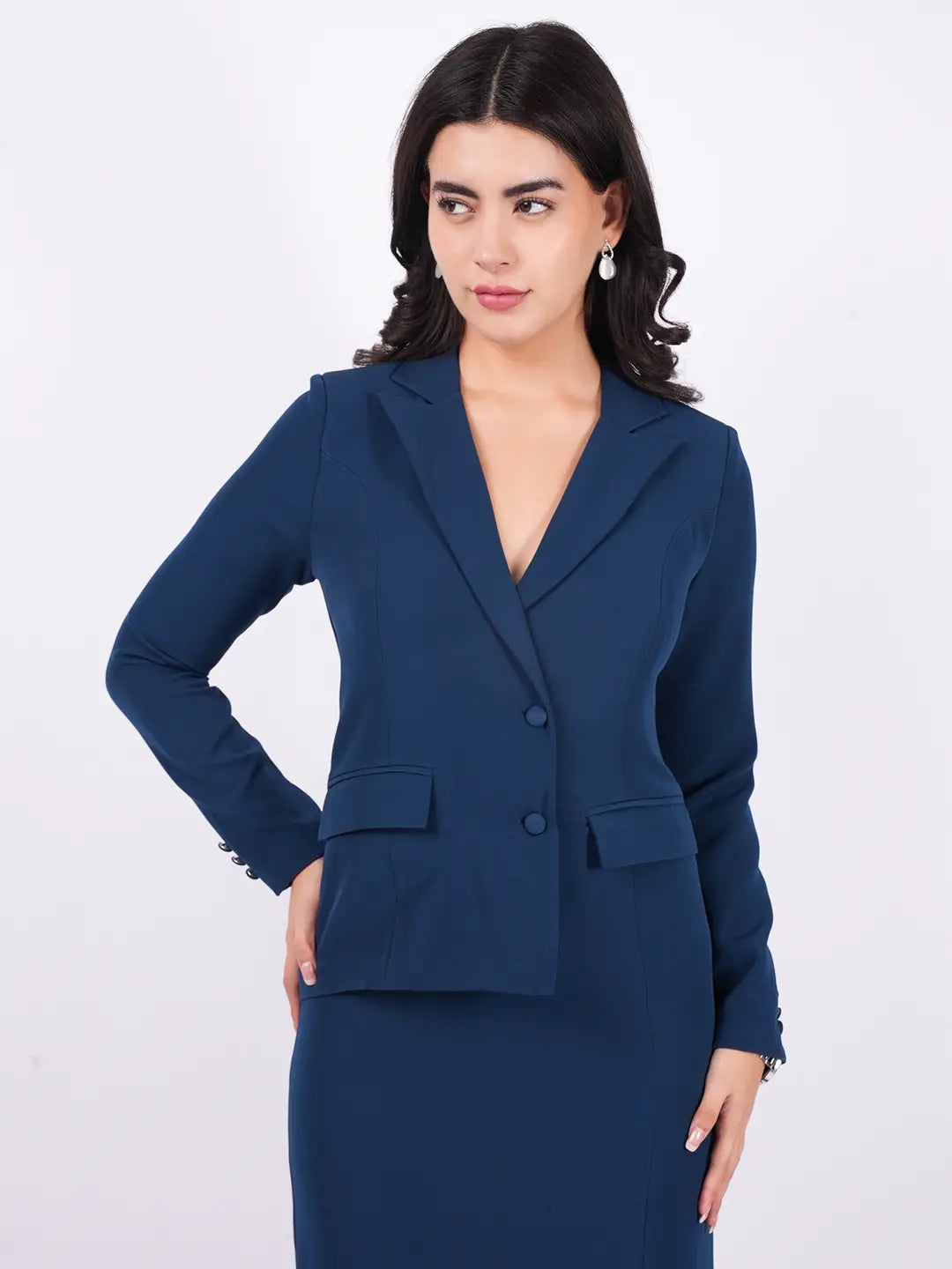 Exude Classic Navy Blazer Dress Dresses