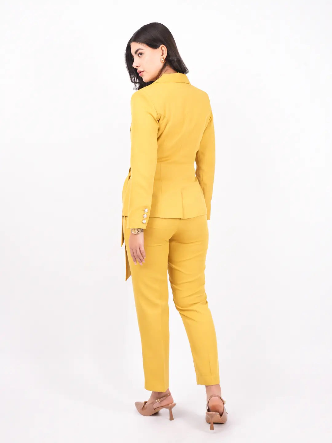 Exude Sunpower Statement Blazer with Tapered Straight Pants Co-ord Sets