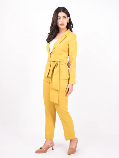 Exude Sunpower Statement Blazer with Tapered Straight Pants Co-ord Sets