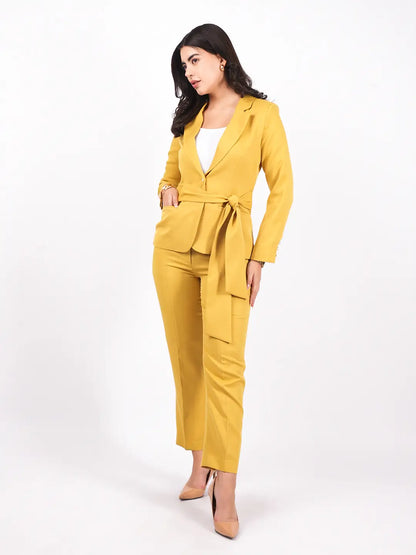 Exude Sunpower Statement Blazer with Tapered Straight Pants Co-ord Sets