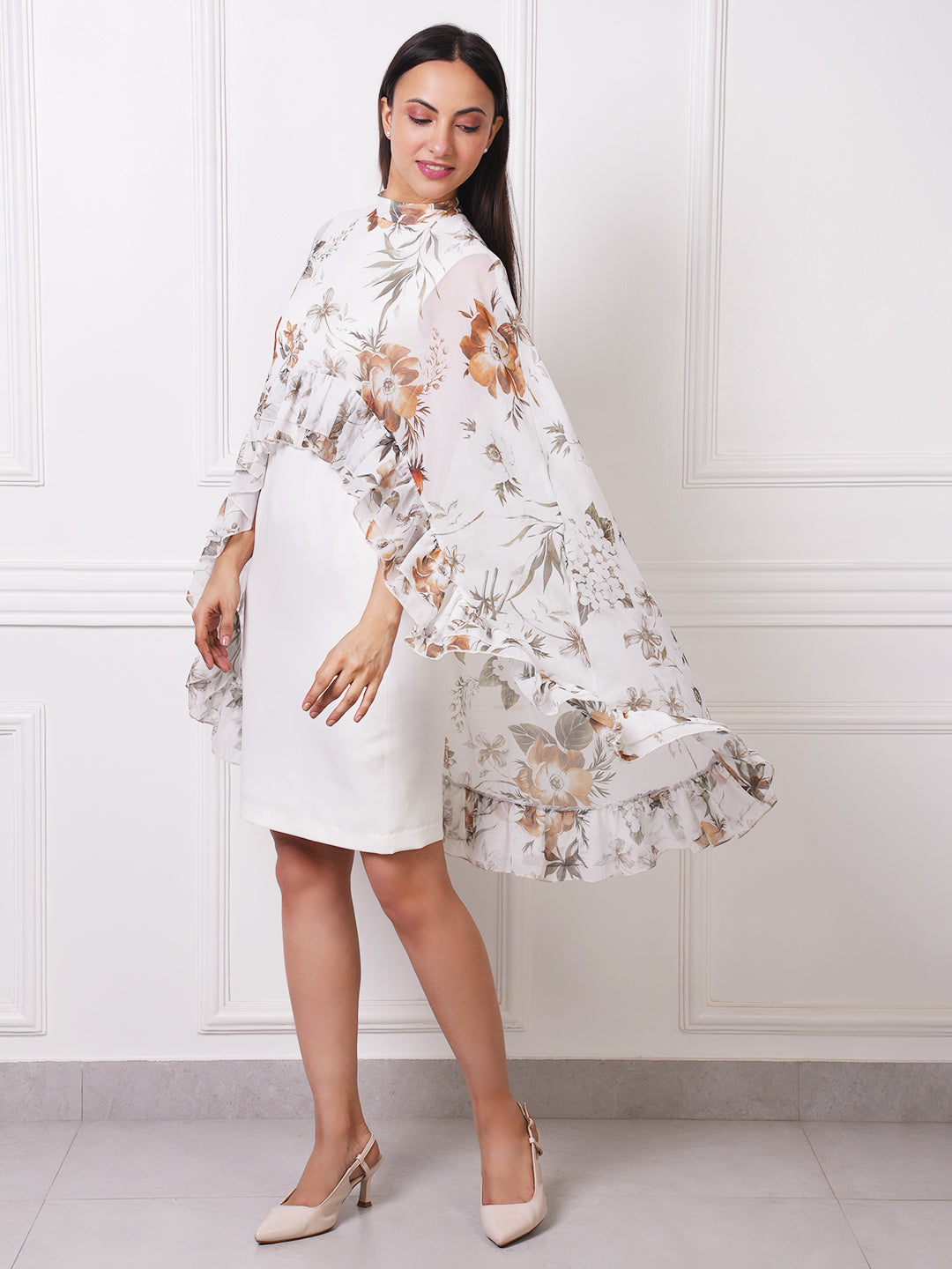 Exude Flora Cape Dress