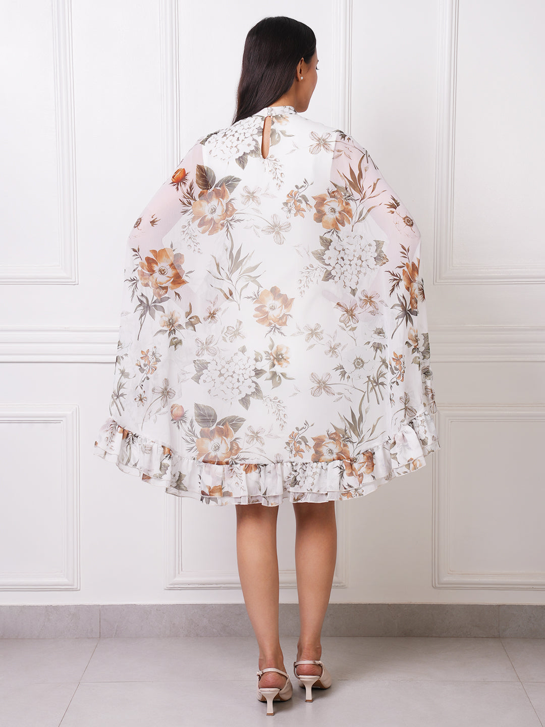 Exude Flora Cape Dress