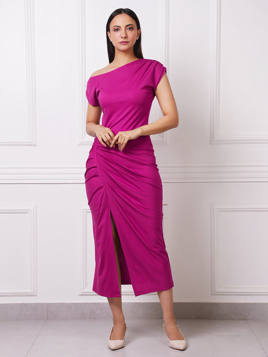 Exude Vivienne Ruched Midi Dress