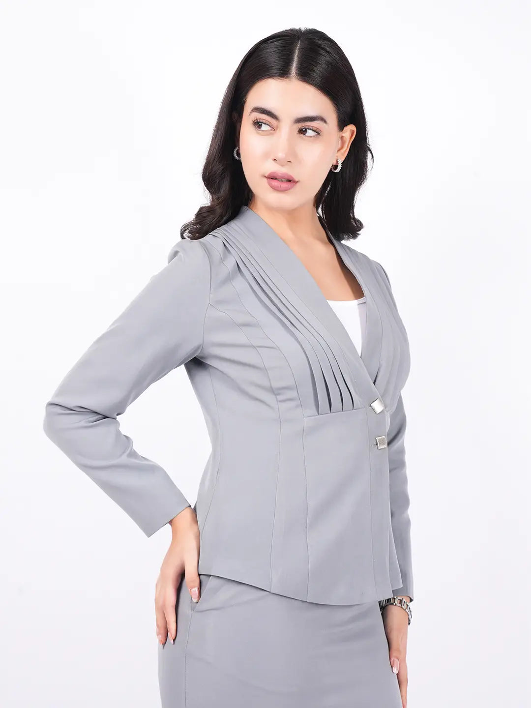 Exude Pleat Effect Blazer