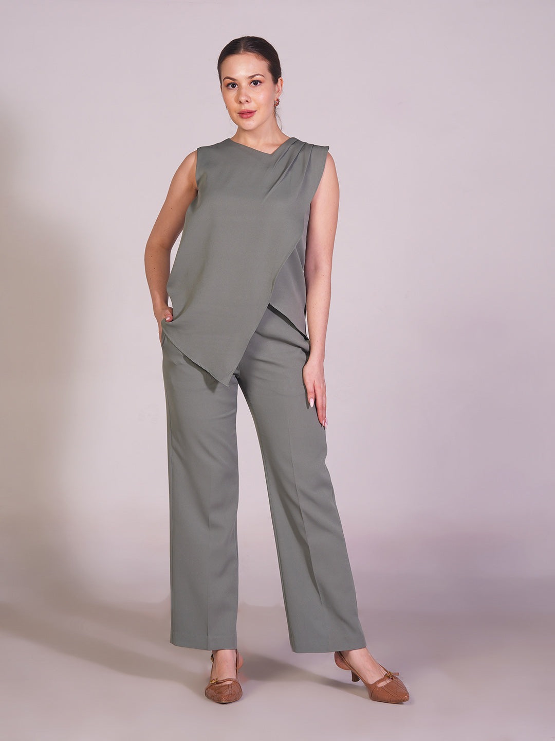 Exude Unbreakable Marina Overlay Co-ord Set (Pista Green)