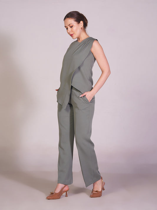 Exude Unbreakable Marina Overlay Co-ord Set (Pista Green)