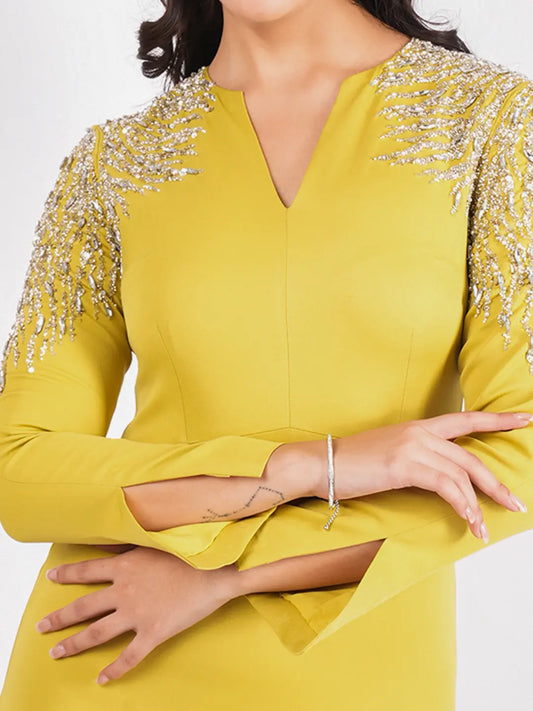 Exude Soleil Grace Hand-Embroidered Dress