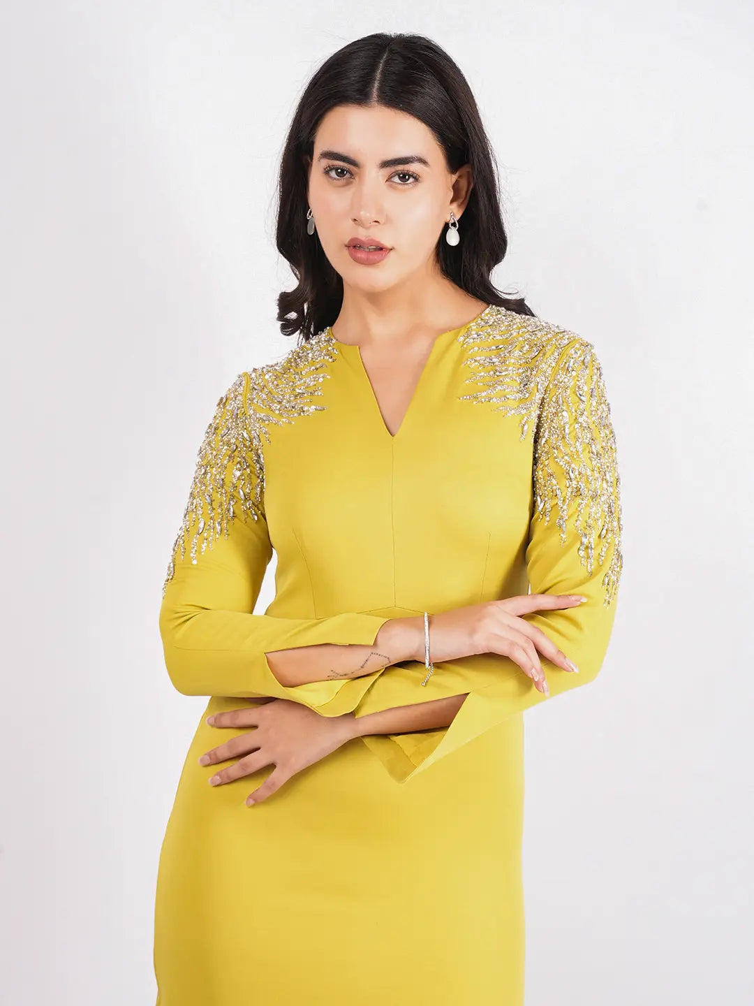 Exude Soleil Grace Hand-Embroidered Dress Dresses