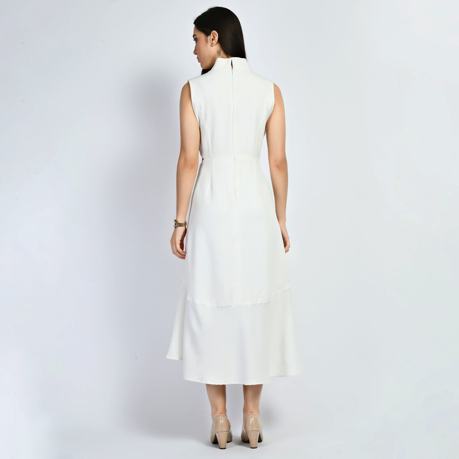 Exude Vivacity Cut-out Maxi Dress (White)
