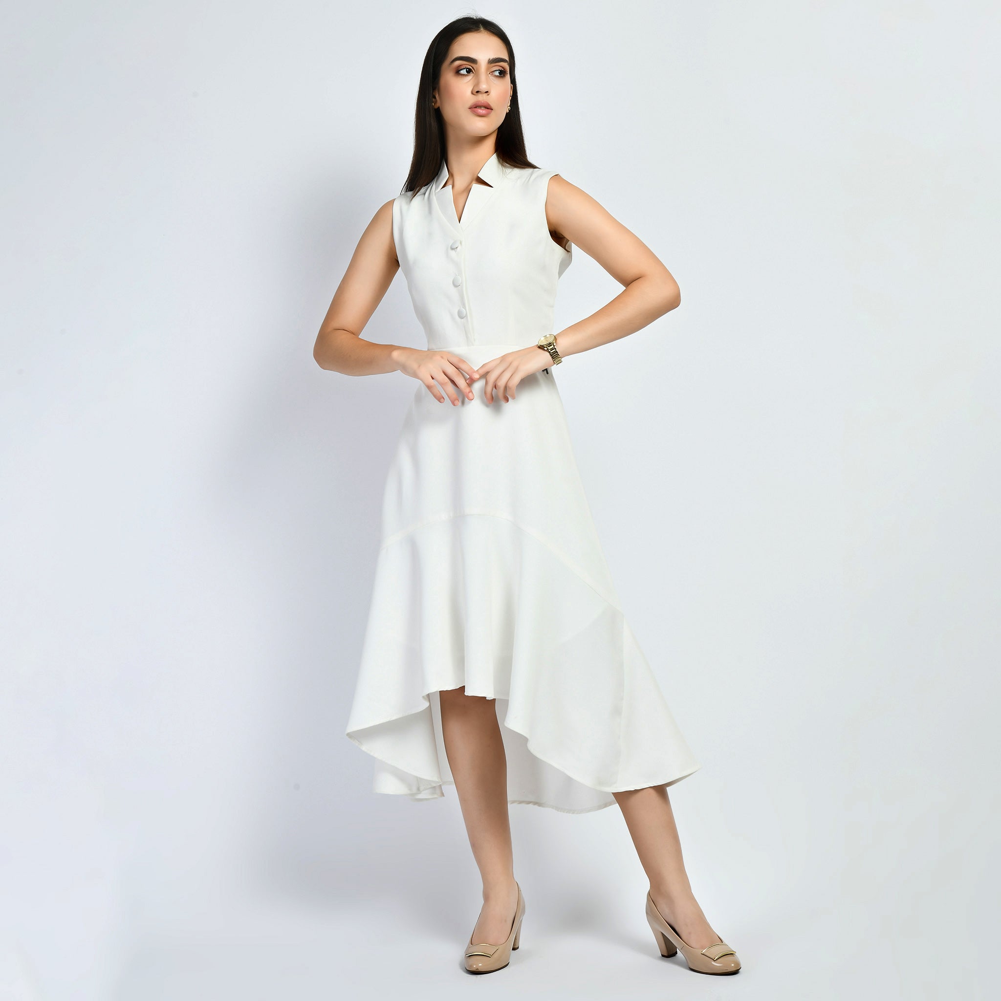 Exude Vivacity Cut-out Maxi Dress (White)
