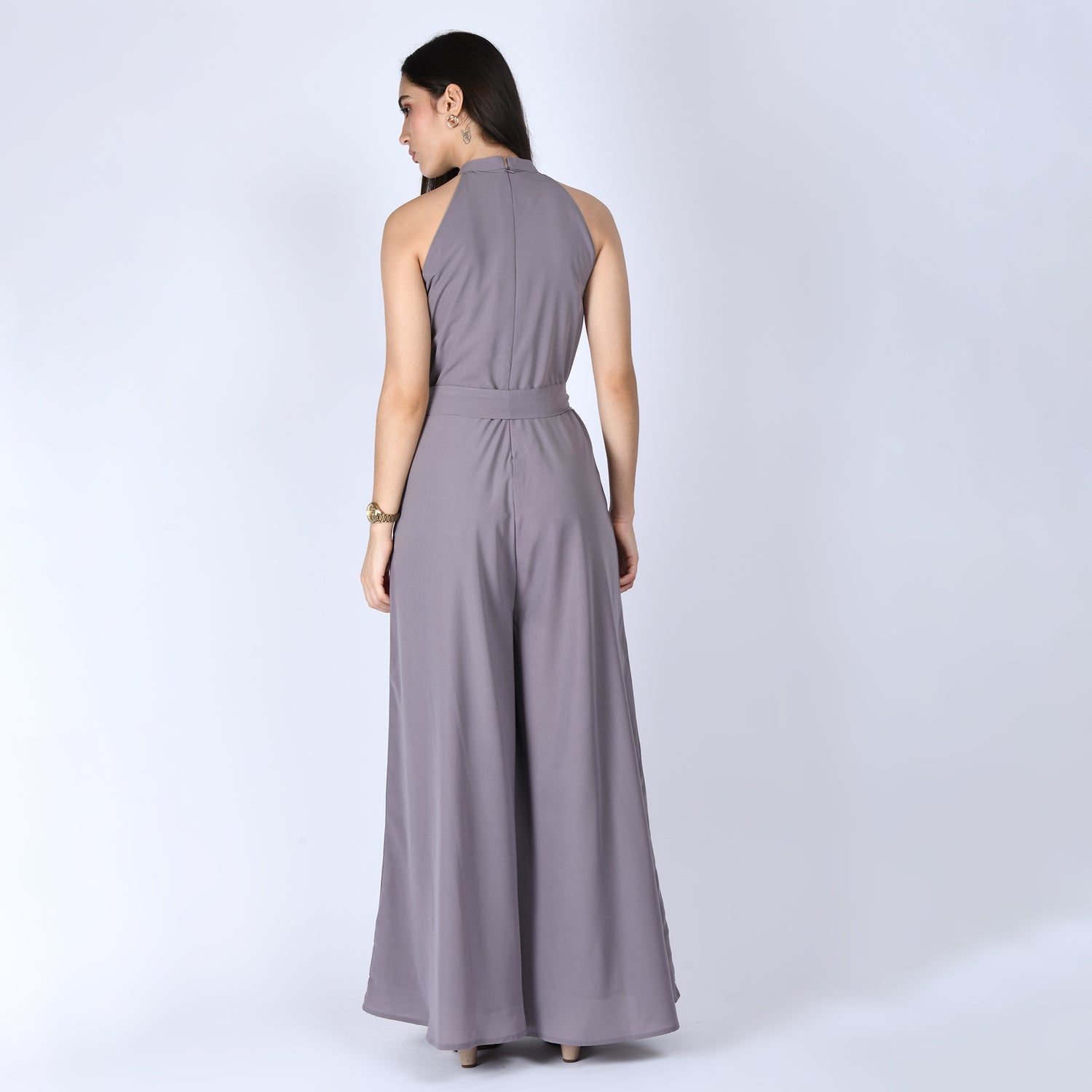 Exude Splendidness Extra Wide-Leg Jumpsuit (Lilac Grey)