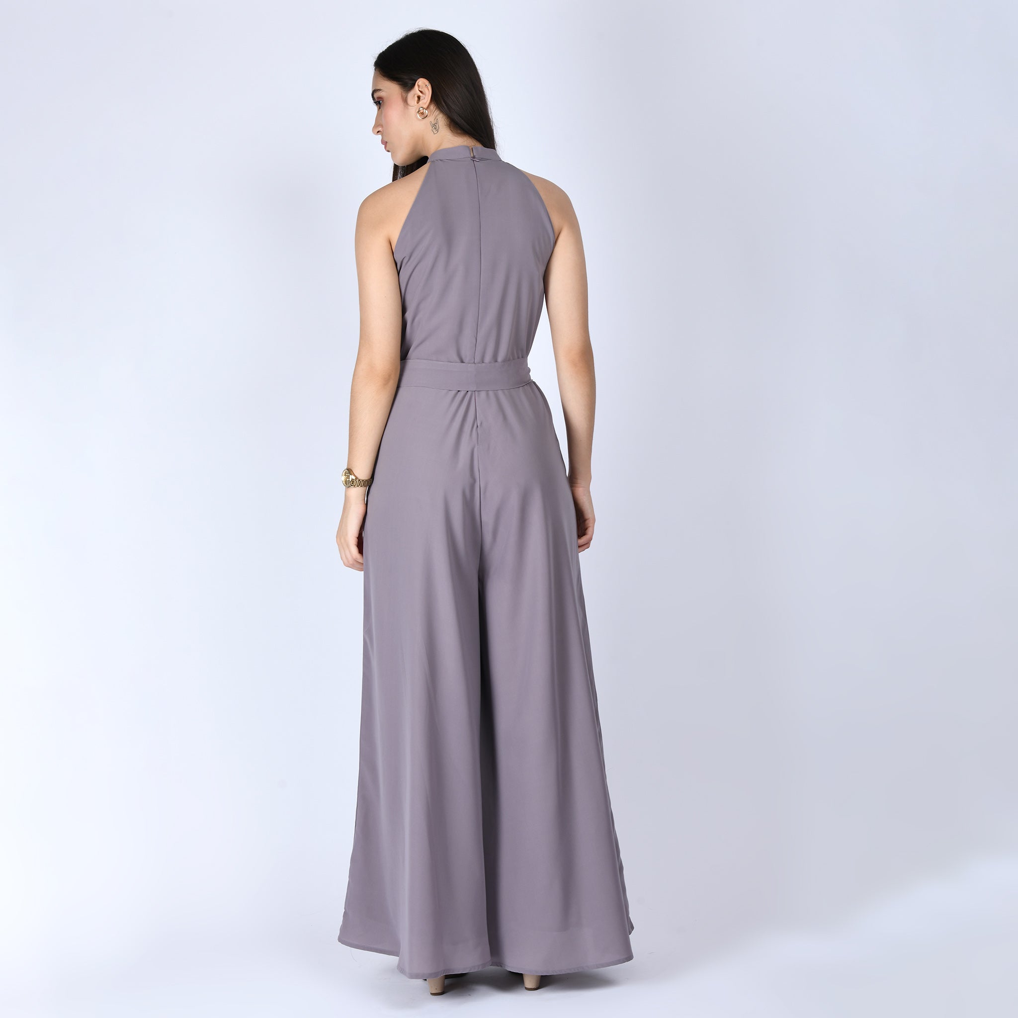 Exude Splendidness Extra Wide-Leg Jumpsuit (Lilac Grey)