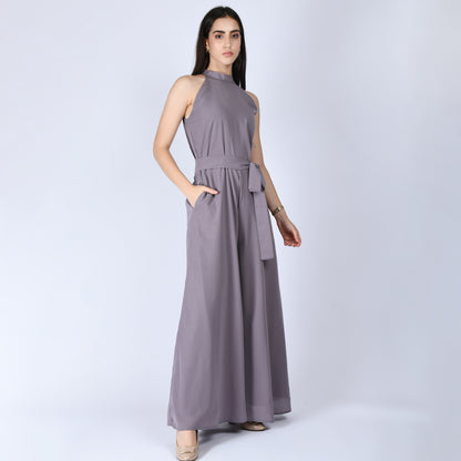 Exude Splendidness Extra Wide-Leg Jumpsuit (Lilac Grey)