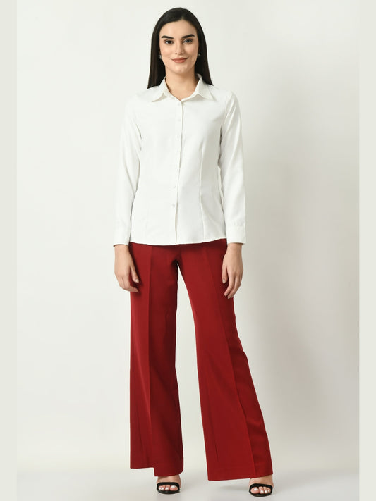 Exude Charisma Long Sleeves Formal Shirt White Shirts