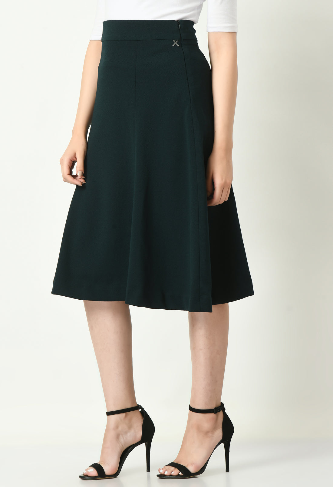 Exude Victory A-line Midi Skirt (Emerald Green)