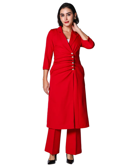 Exude Radiant Rouge Power Suit Set Co-ord Sets
