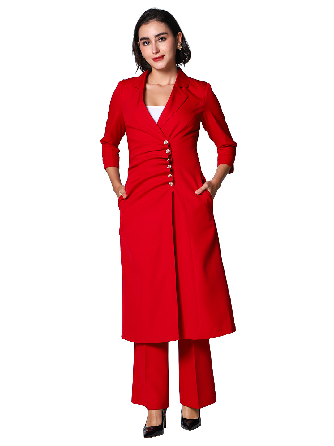 Exude Radiant Rouge Power Suit Set Co-ord Sets