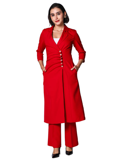 Exude Radiant Rouge Power Suit Set Co-ord Sets