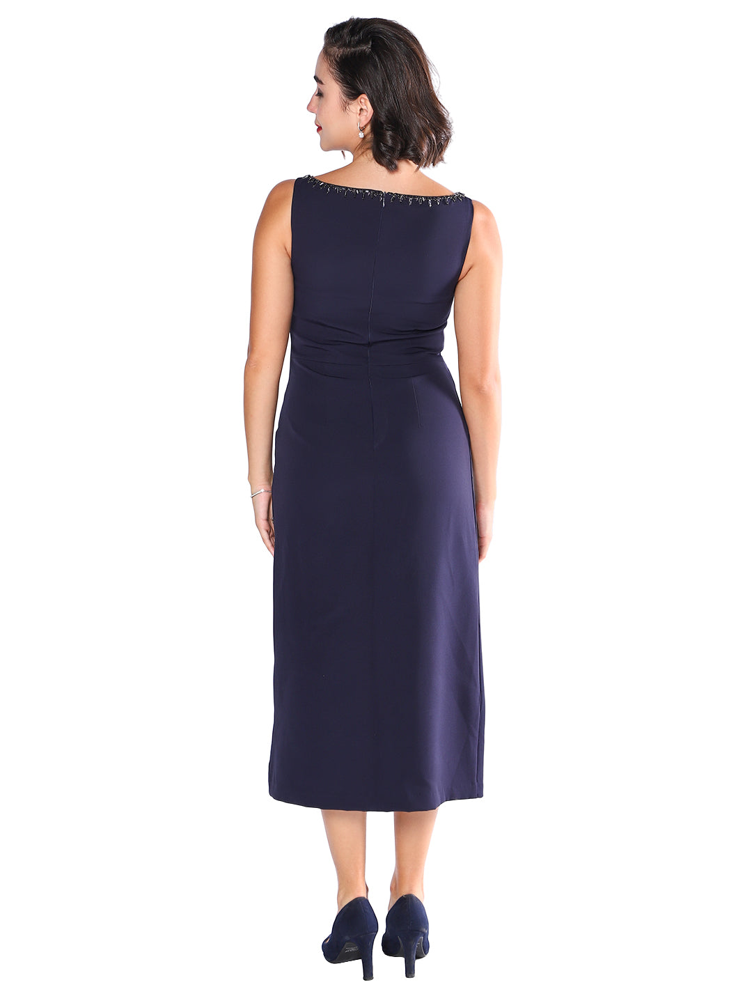 Exude Midnight Allure Sequin Slit Dress