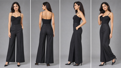 Black High-Waist Wide Leg Trousers