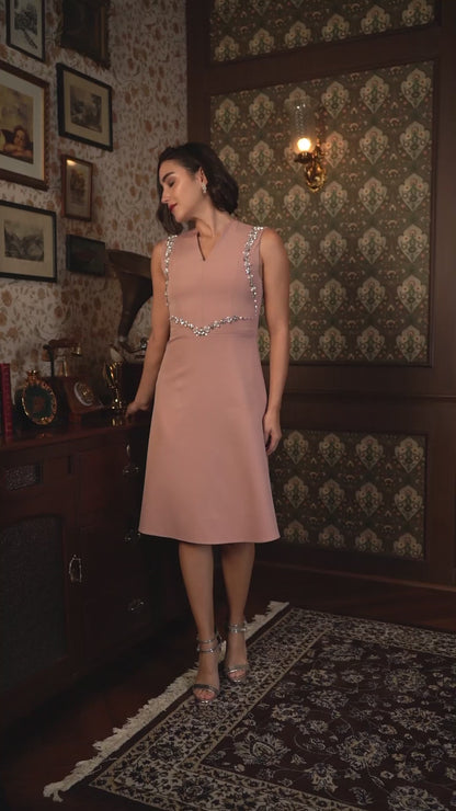 Exude Blush Grace Embellished A Line Dress