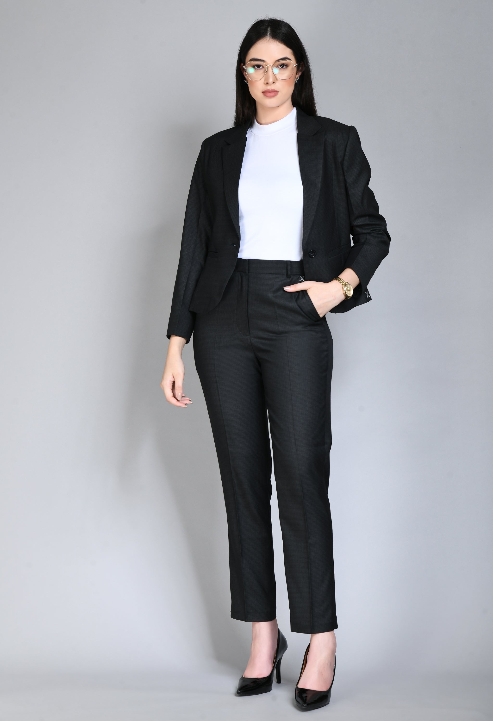 Reiss Petite Gabi Tailored Single Breasted Suit Blazer, Black at John Lewis  & Partners