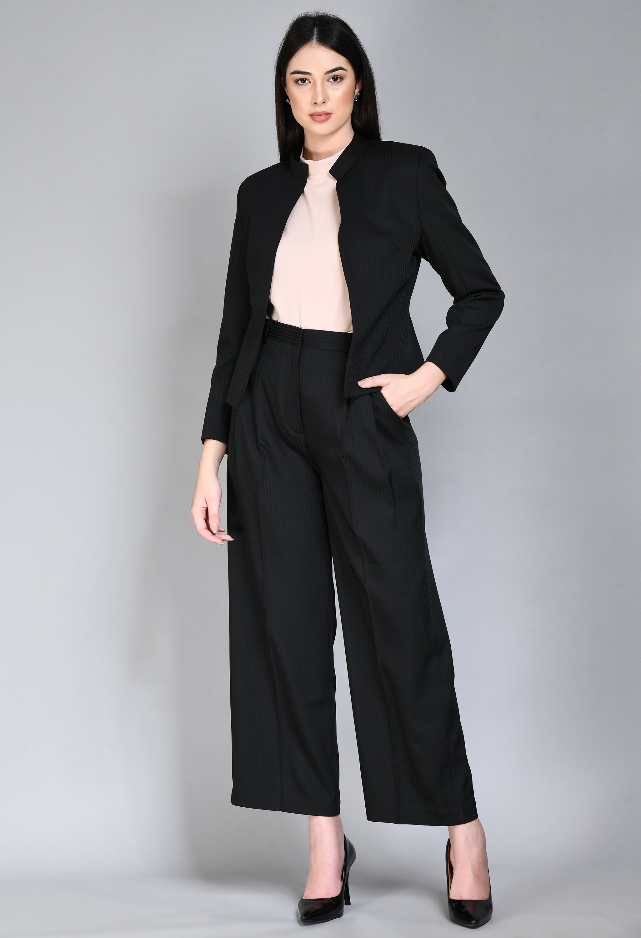 Black wide leg deals pants suit