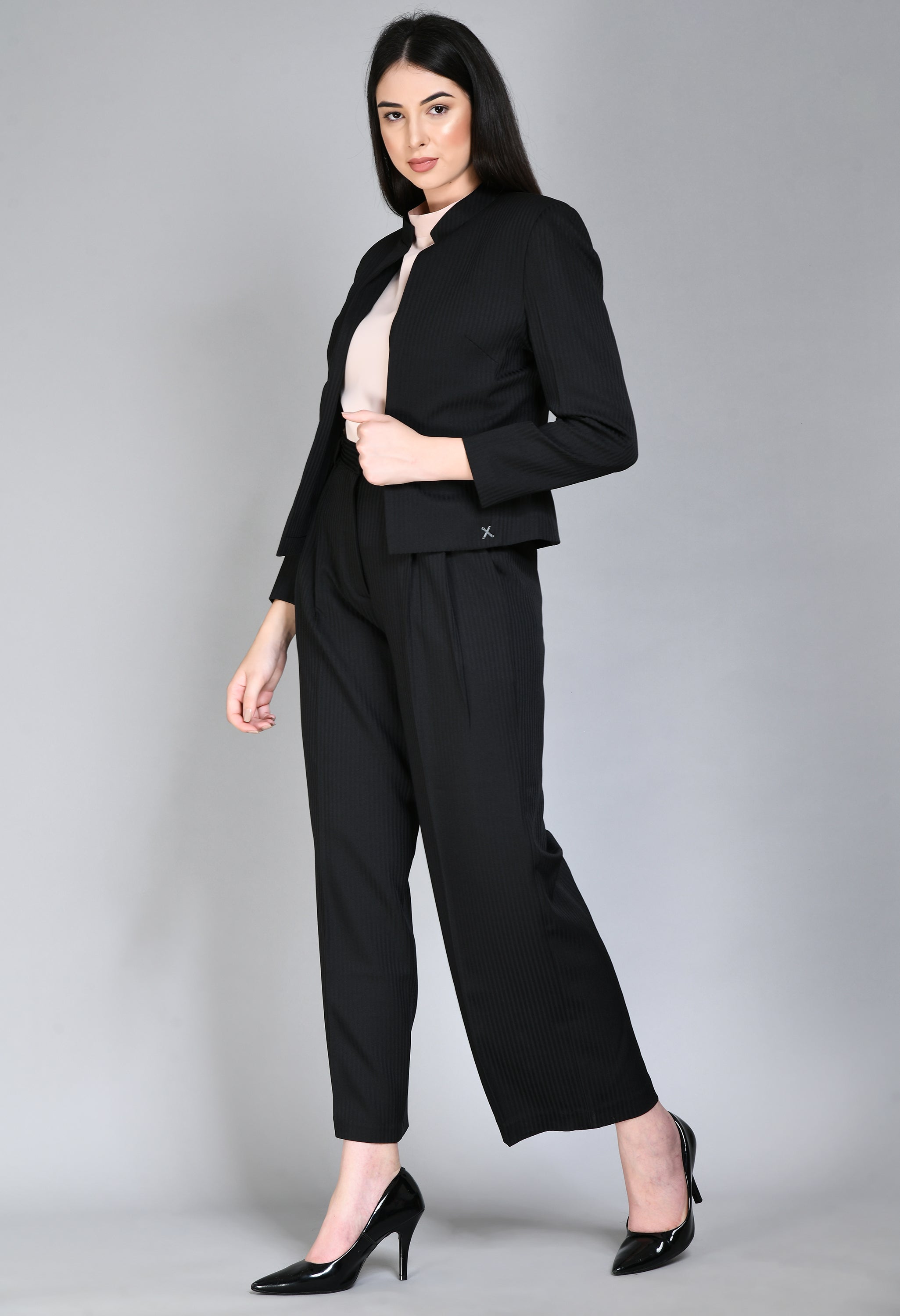Buy Black Blazer And Pant Set With Cutdana Work Kalki Fashion India
