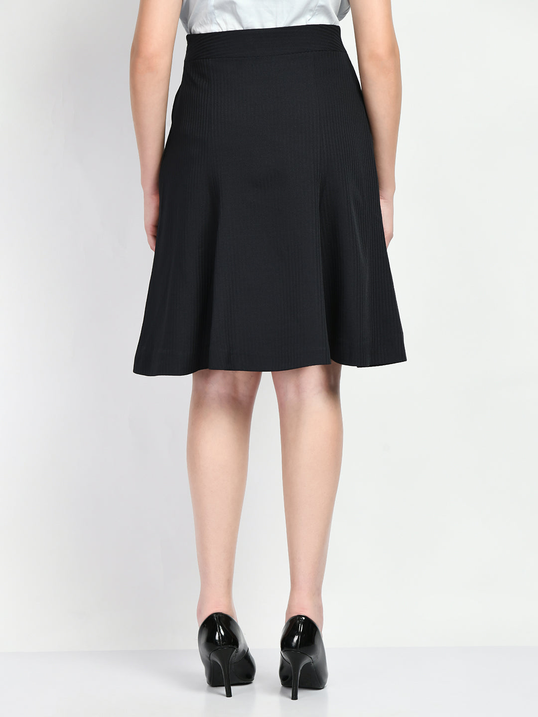 Exude Resilience Striped A-line Skirt Navy Skirt