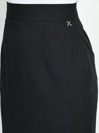 Exude Humility Striped Pencil Skirt (Black)