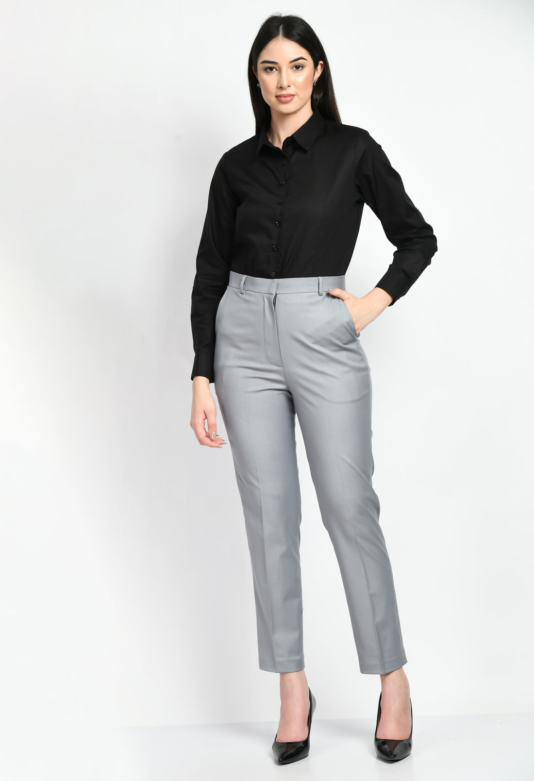 Exude Adroitness Straight Trousers (Grey)