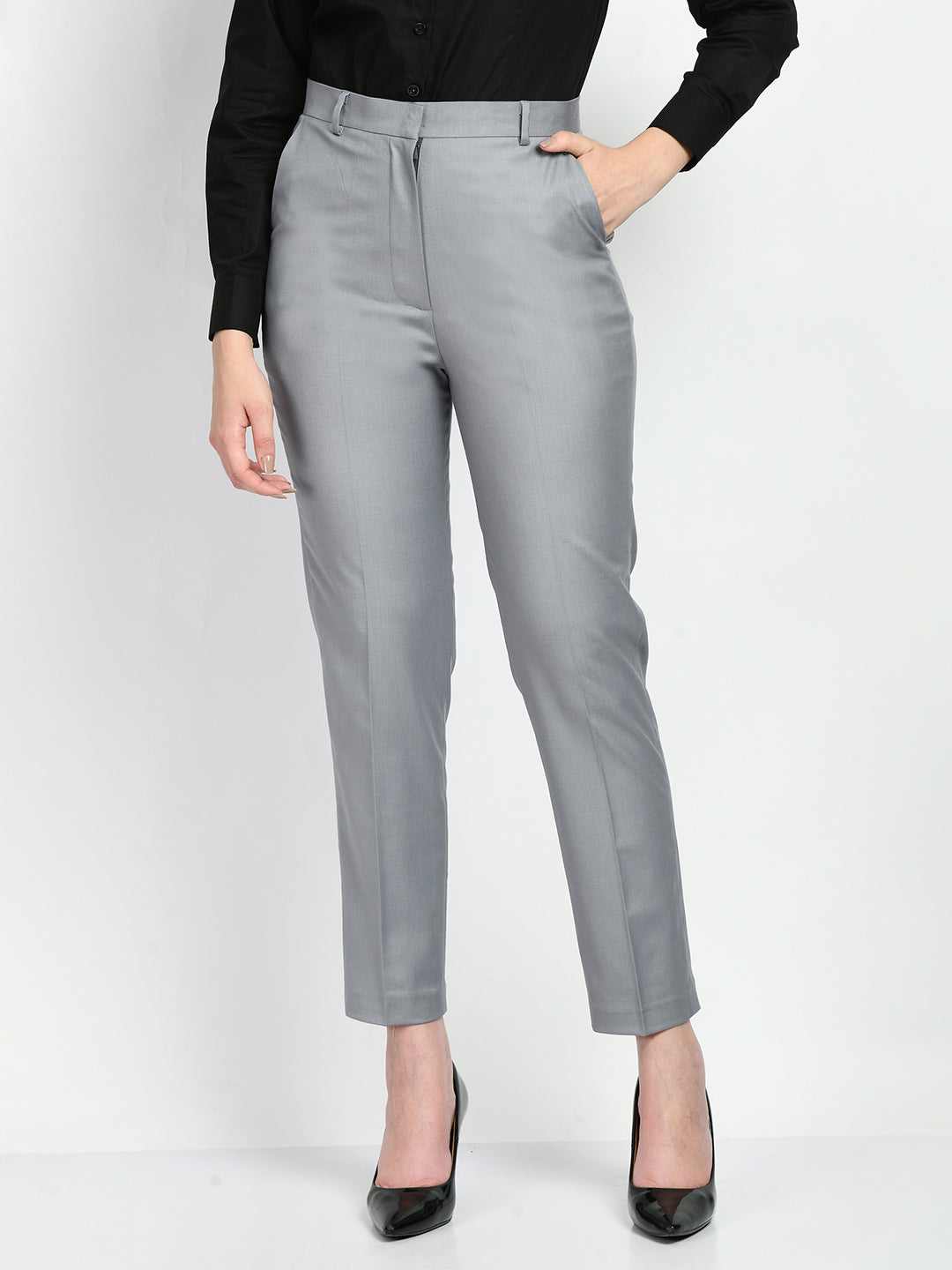 Exude Adroitness Straight Trousers (Grey)